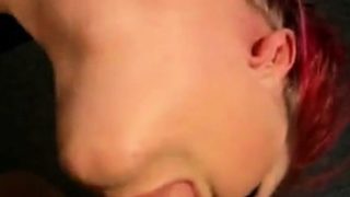 Red haired slut gets throatfucked