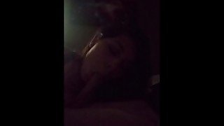 Stuck up white bitch sucking my dick