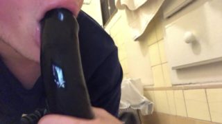 young ftm sucks big dildo