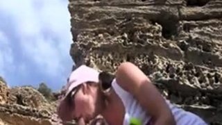 Hot tourists outdoors anal sex