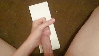 Solo wank on tissue