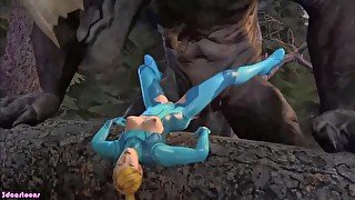 Giant dinosaur fucks Samus