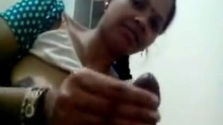 Horny mature indian slut sucks on hard cock