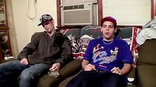 Drac and Nolan jerk off each other while taking a smoke