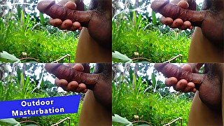 INDONESIAN DICK - Outdoor Masturbation Struggled With Many Mosquitoes In The Garden