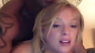 Pallid blond haired MILF was fucked from behind hard enough for orgasm