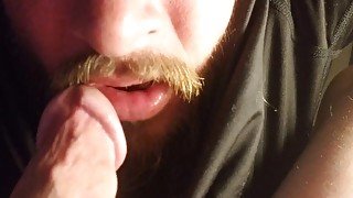 TOP selfsucker working: Bottom POV with cum