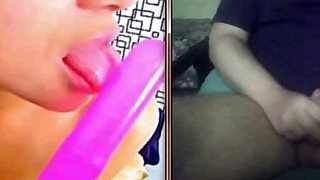 Me and my princess masturbating together via webcam