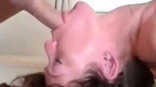 Amateur slut deep throats a cock. Watch her throat!