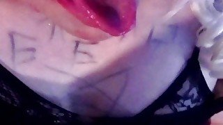 Solo body art masturbation