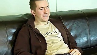 British amateur lubes up his dick and cums after interview