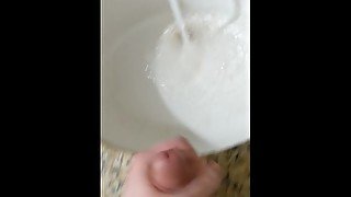 Tgirl fails to edge, leading to thick cumshot