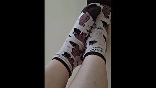 Sloppy deepthroat wearing my cute socks