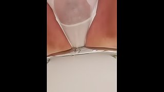 Pissing in my white underwear