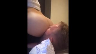 Ass sub licks and eats stinky ass