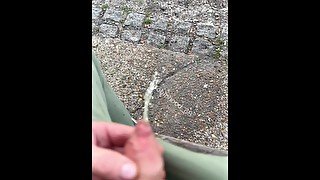 Foreskin  penis piss at river at sunny