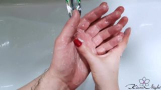 Diligently Washing Husband's Hands and He Washes My Hands #SCRUBHUB