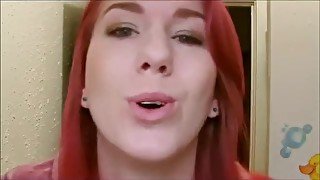 Topless blonde burps