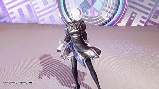 Deja vu sexy striptease NierAutomata 2B commander uncensored Hentai