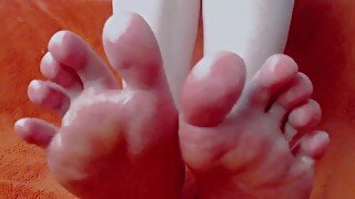 Extremely Sensitive Feet playing with Vibrator. Feet, Soles and Toes teasing.