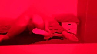 08 masturbating in my bed enjoying a huge dildo anal destruction