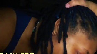 Cute Ebony Slut Sucks and Fucks