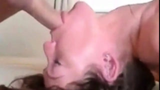 Amateur slut deep throats a cock. Watch her throat!