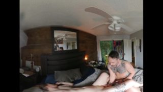 360 VR Bedroom sex blowjob cumshot