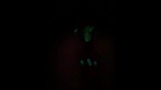 Glow in the dark butt plug and nails. Watch it disappear