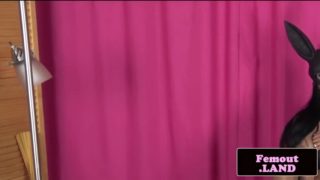 Twerking femboy strips and masturbates