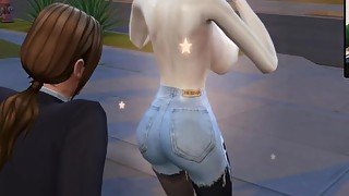 The Sims 4:10 people have sex on the sofa