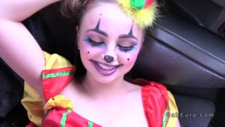 Hot clown got pussy banged in cab