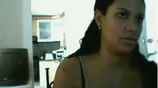 Latina housewife shows me her natural juggs on webcam chat