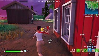 Fortnite gameplay (sakura gym pantless)