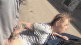 Banging blonde teen on street