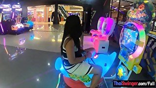 Thai amateur teen girlfriend plays with a vibrator toy after a day of fun