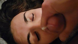 Ball sucking blowjob with huge cumshot