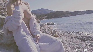 Hot Blonde Masturbating On Public Beach