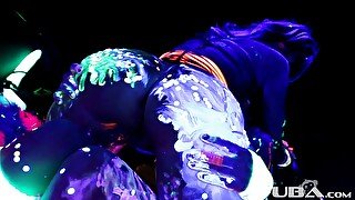 Black-light rainy night with Abigal Mac & Ava Addams