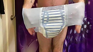 Diaper Boy Pissing Goodnites PullUp, My diaper was FULL!