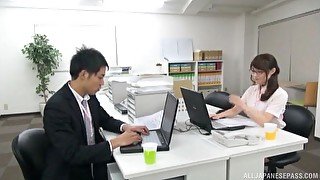 Hardcore fucking on the office table with a sexy Japanese secretary