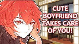 Cute Boyfriend Takes Care Of You!(M4F)(ASMR)(Sick Listener)(Fluffy)(Come here)(Snuggles