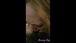 Harmoney Reign giving an old man blowjob in the store parking lot(UNEDITED)