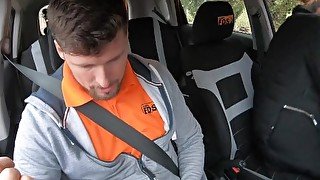 FakeDrivingSchool Brunette Skinny Babe Sucks and Fucks her Instructor