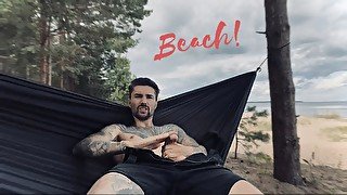 Juicy masturbation on the beach in a hammock 🔥💦🌞