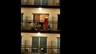 Public sex on the balcony