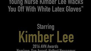 Young Nurse Kimber Lee Wacks You Off With White Latex Gloves