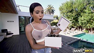 Gorgeous chick Aaliyah Hadid takes a black dick up her ass