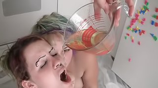 These girls have some fun while pissing