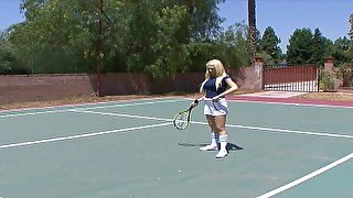 Hardcore fucking on the tennis court with busty Kagney Linn Karter